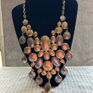 🌸🌺🌼Gold Silver Statement Necklace
